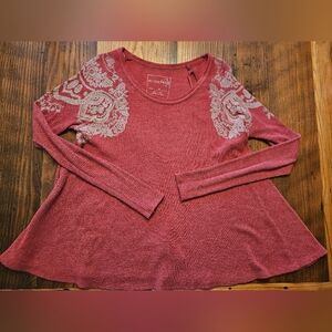 We The Free People Thermal Tunic Printed Shoulders